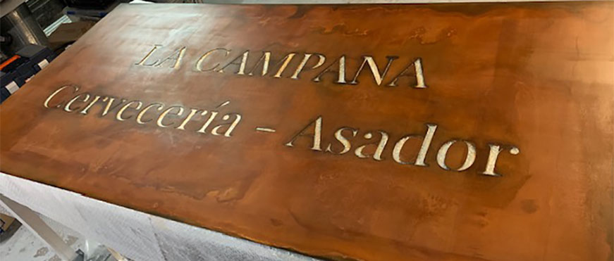 Plancha de acero corten para La Campana