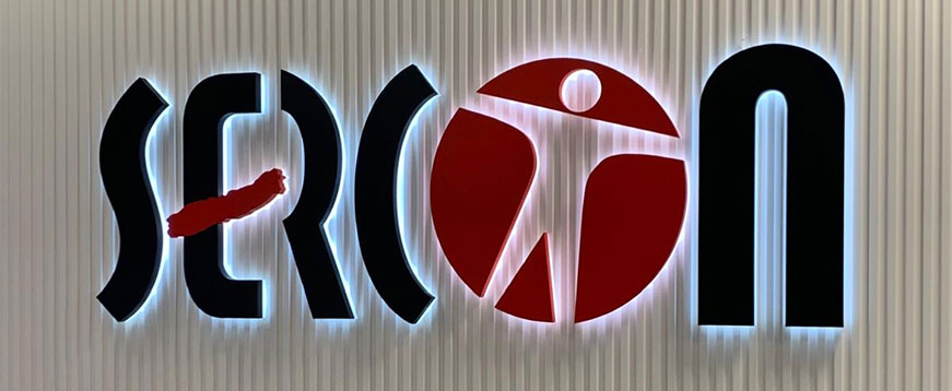 Rótulo Logotipo Corpóreo de PVC y Metacrilato retroiluminado